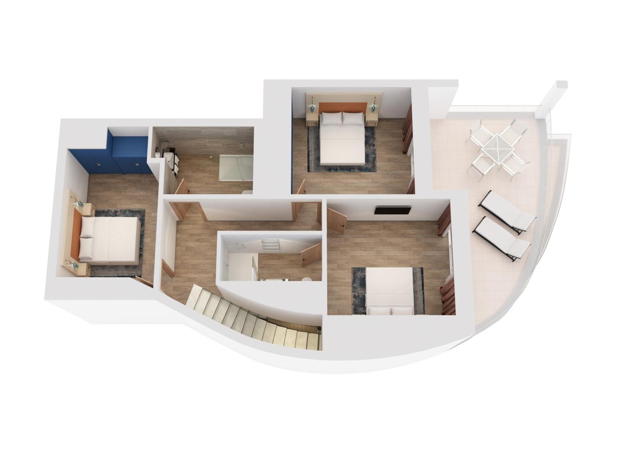 Hilton Rijeka Costabella Beach Resort And Spa الغرفة الصورة 3D floor plan